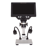 G1200D 7 Inch LCD Screen 1200X Portable Electronic Digital Desktop Stand Microscope(US Plug Without Battery)