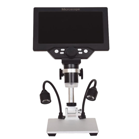 G1200D 7 Inch LCD Screen 1200X Portable Electronic Digital Desktop Stand Microscope(US Plug Without Battery)