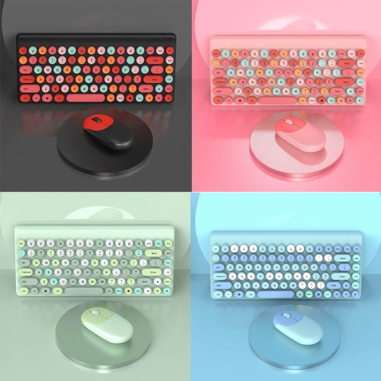 FV-W10  86-Keys 2.4G Wireless Keyboard and Mouse Set(Green Mixed) - free shipping - PMC Jewellery - Order now!