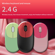 FV-W10  86-Keys 2.4G Wireless Keyboard and Mouse Set(Green Mixed)