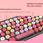 FV-W10  86-Keys 2.4G Wireless Keyboard and Mouse Set(Green Mixed)