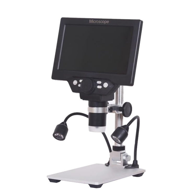 G1200D 7 Inch LCD Screen 1200X Portable Electronic Digital Desktop Stand Microscope(AU Plug With Battery)