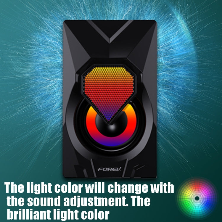 FOREV FV-209 One Pair Digital Mini Speakers Multimedia Colorful Lights Subwoofer Small Speaker - free shipping - PMC Jewellery - Order now!