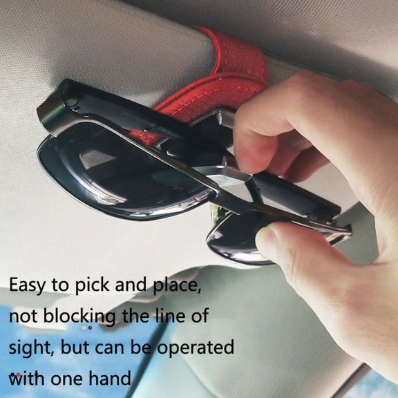529 Car Sun Visor Glasses Clip Sunglasses Holder(Red)