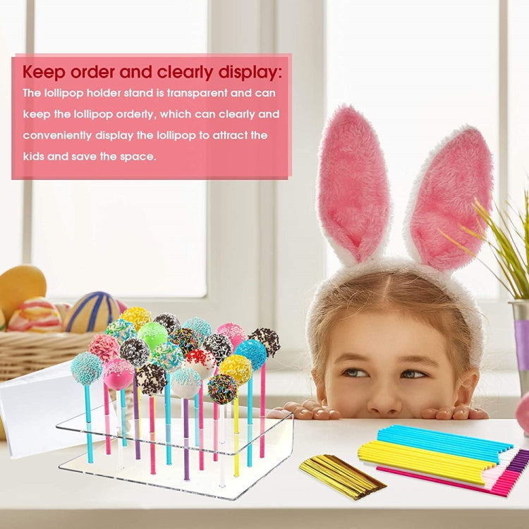 2pcs / Set 20-Hole Lollipop Stand Snack Stick Display Stand(Transparent) - Shelf by PMC TechLife | Online Shopping South Africa | PMC TechLife