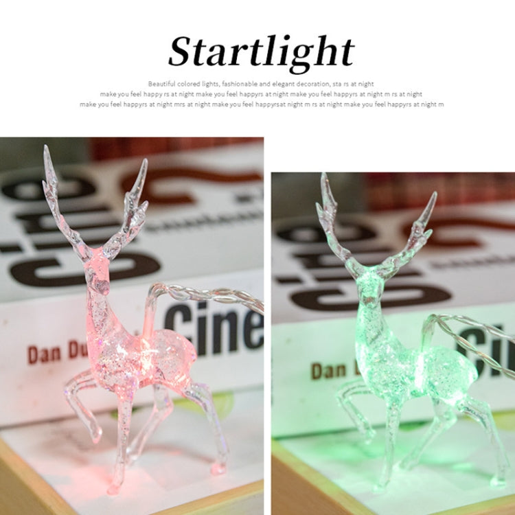 Christmas Elk String Lights Holiday Decoration, Spec: 6m 40 LEDs USB Power(Colorful Light)