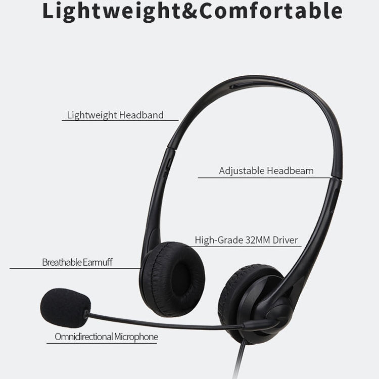 SOYTO SY490 Teaching Office Network Class Student Education Computer Headset, Style: Double Ear Black Separation USB - free shipping - PMC Jewellery - Order now!