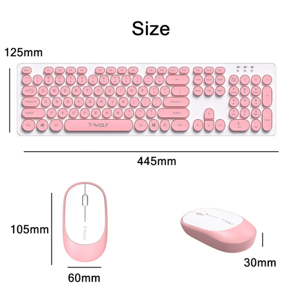 T-WOLF TF770 Mechanical Feel Wireless Gaming Keyboard And Mouse Set(Blue)