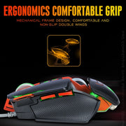 T-WOLF V9 8 Keys 3200 DPI Gaming Macro Definition Mechanical Wired Mouse(Black)