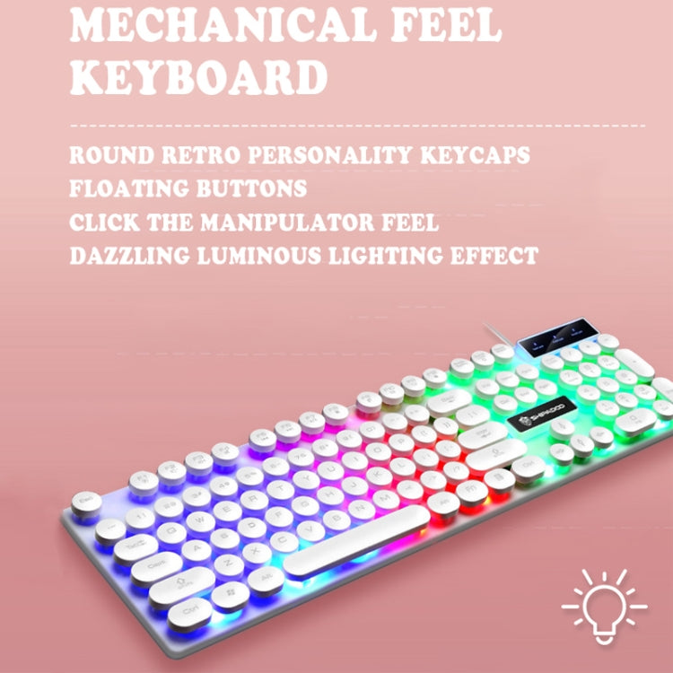 Shipadoo LD-122 4 in 1 Girly Glowing Keyboard + Mouse + Earphone + Mouse Pad Set(Pink Punk) - free shipping - PMC Jewellery - Order now!