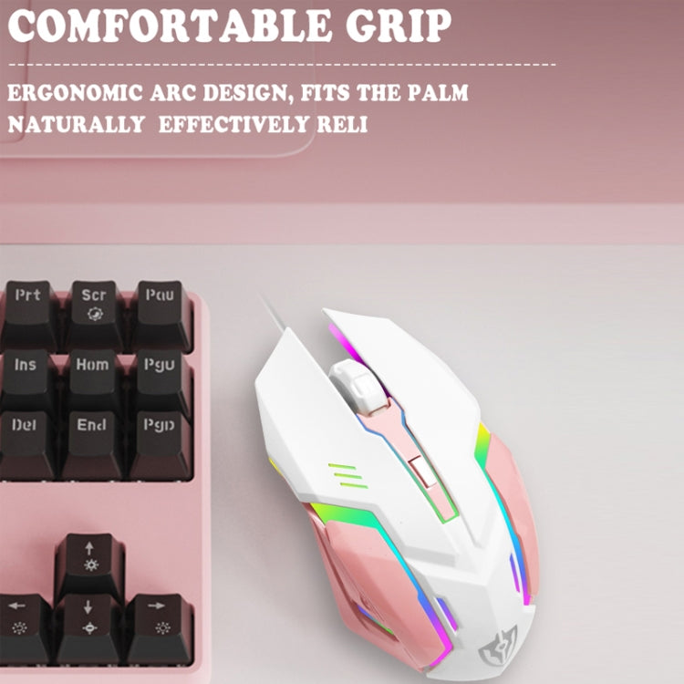 Shipadoo LD-122 4 in 1 Girly Glowing Keyboard + Mouse + Earphone + Mouse Pad Set(Pink Punk) - free shipping - PMC Jewellery - Order now!