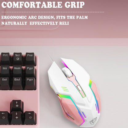 Shipadoo LD-122 4 in 1 Girly Glowing Keyboard + Mouse + Earphone + Mouse Pad Set(Pink Punk) - free shipping - PMC Jewellery - Order now!