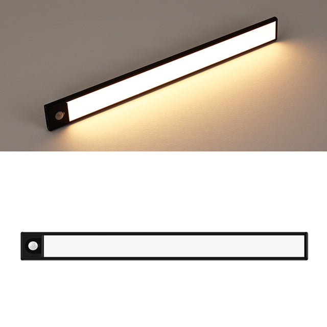 Intelligent Automatic Human Body Induction Wireless LED Lamp 20cm(Black + Warm Light)