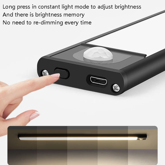 Intelligent Automatic Human Body Induction Wireless LED Lamp 60cm(Silver + White Light)
