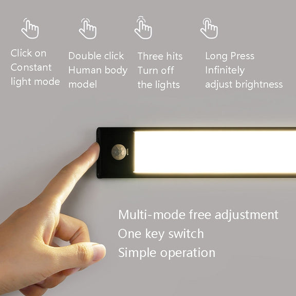 Intelligent Automatic Human Body Induction Wireless LED Lamp 60cm(Silver + White Light)