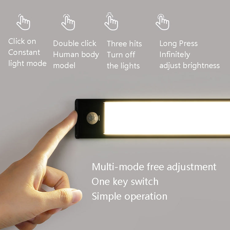 Intelligent Automatic Human Body Induction Wireless LED Lamp 60cm(Silver + White Light)