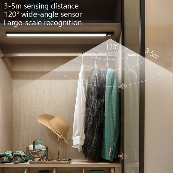 Intelligent Automatic Human Body Induction Wireless LED Lamp 60cm(Silver + White Light)