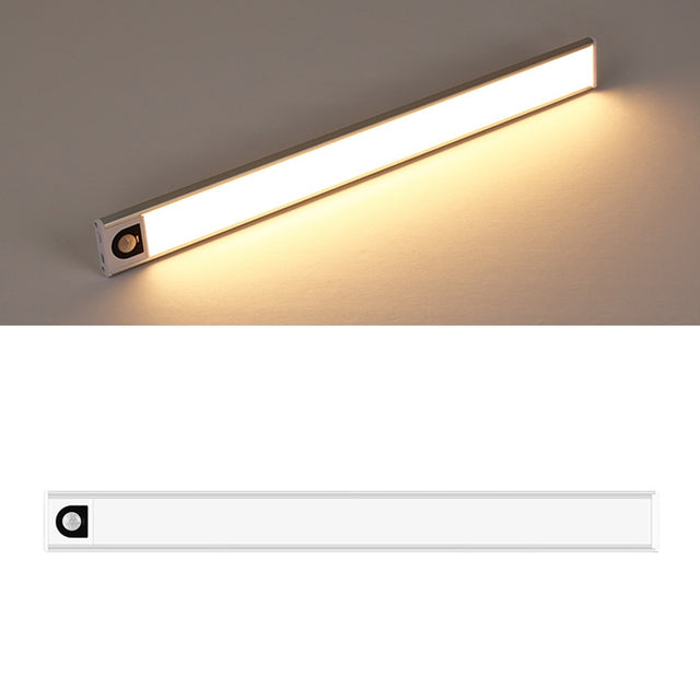 Intelligent Automatic Human Body Induction Wireless LED Lamp 80cm(Silver + Warm Light)