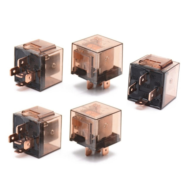 5 PCS 100A Automotive Relay With Indicator Light(24V 5 Plug 100A)