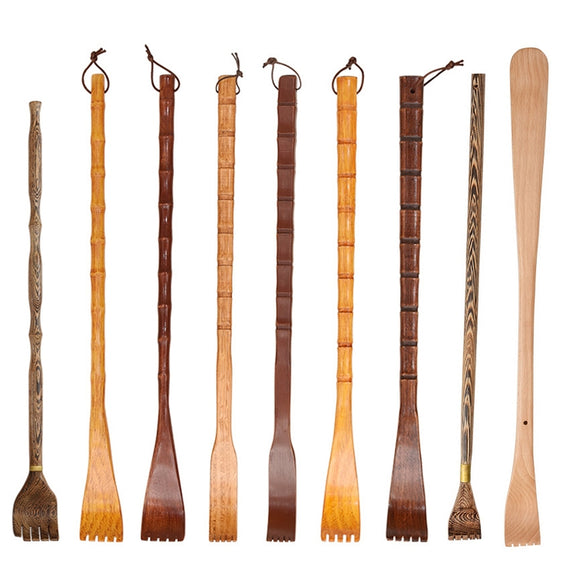 BQR01 Back Scratcher Long Handle Wooden Massage Scratcher, Style: Dual-use