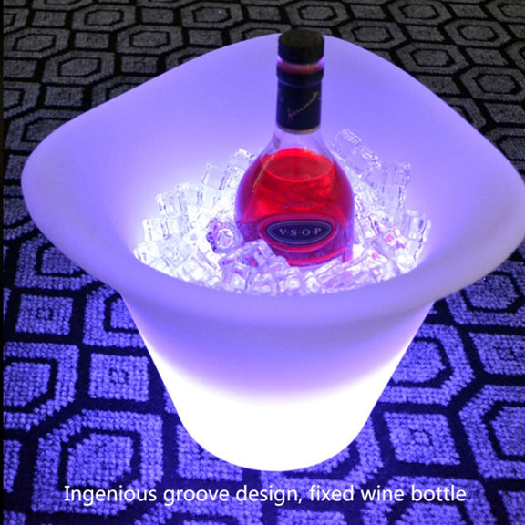 ES-IC014 Water-resistant LED Luminous Ice Bucket For Bars, US Plug, Size: 27x27x30cm