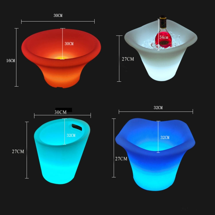 ES-IC014 Water-resistant LED Luminous Ice Bucket For Bars, US Plug, Size: 34x34x27cm