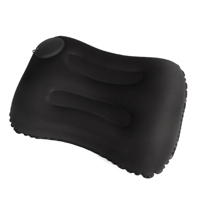 Travel Inflatable Press U-Shaped Neck Guard Pillow, Colour: Milk Silk U018-01���Black���