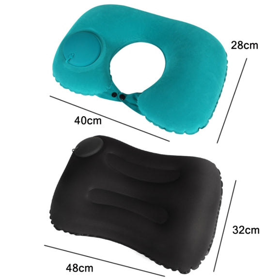 Travel Inflatable Press U-Shaped Neck Guard Pillow, Colour: Milk Silk U018-01���Black���