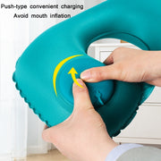 Travel Inflatable Press U-Shaped Neck Guard Pillow, Colour: Milk Silk U018-2���Gray���