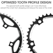 WEST BIKING 2-Piece 53t-39t Road Bike Aluminum Alloy Gear(Black)