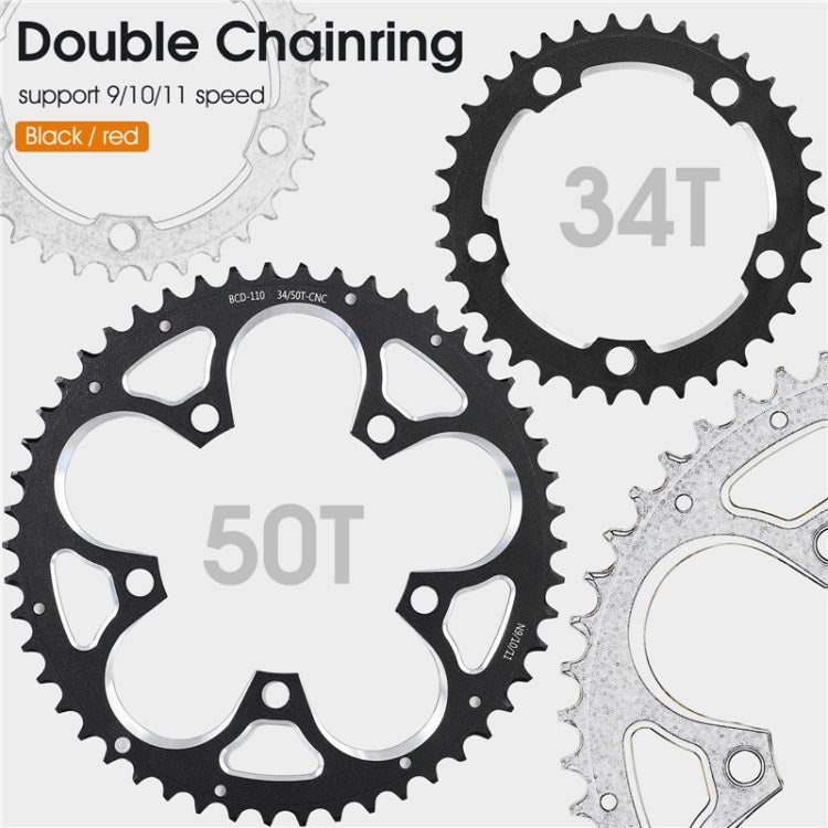 WEST BIKING 34T-50T Road Bike Racing Folding Chainwheel(Black) - free shipping - PMc TechLife - Order now!