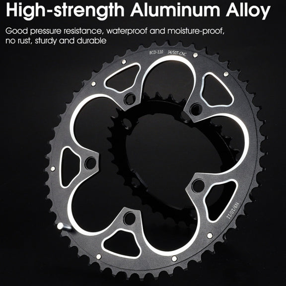 WEST BIKING 34T-50T Road Bike Racing Folding Chainwheel(Black)