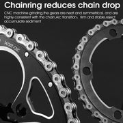 WEST BIKING 34T-50T Road Bike Racing Folding Chainwheel(Black)