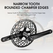 WEST BIKING Folding Bicycle Aluminum Alloy Water-resistant Crankset, Colour: 58T���Black���