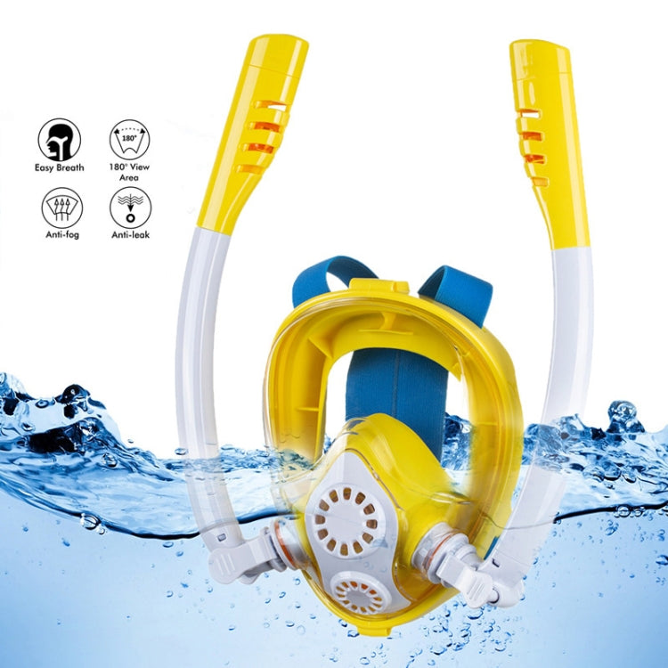 Kids Double Tube Full Dry Silicone Diving  Snorkeling Mask Swimming Glasses, Size: XS(White Blue) - Diving Mask by PMC TechLife | Online Shopping South Africa | PMC TechLife | Buy Now Pay Later Mobicred