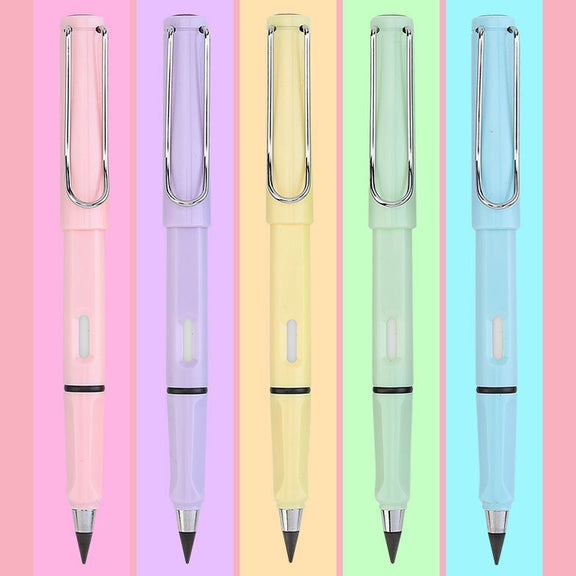 5 PCS No Ink No Need To Sharpen Drawing Sketch Pen Not Easy To Break Erasable HB Writing Pencil(Makaron Pink)
