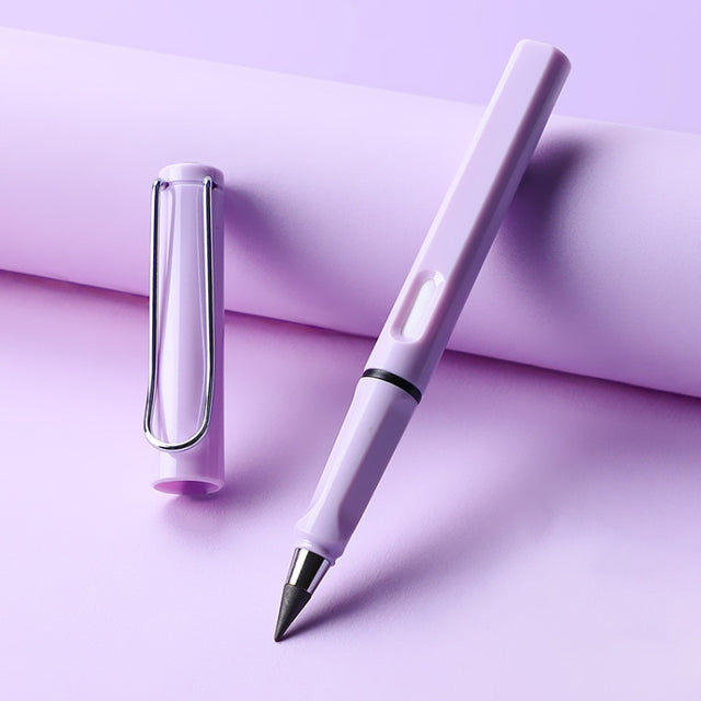5 PCS No Ink No Need To Sharpen Drawing Sketch Pen Not Easy To Break Erasable HB Writing Pencil(Makaron Purple)