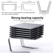BONERUY P49 Aluminium Alloy Heat-Dissipating Notebook Holder Storage Heightened Holder(Silver)