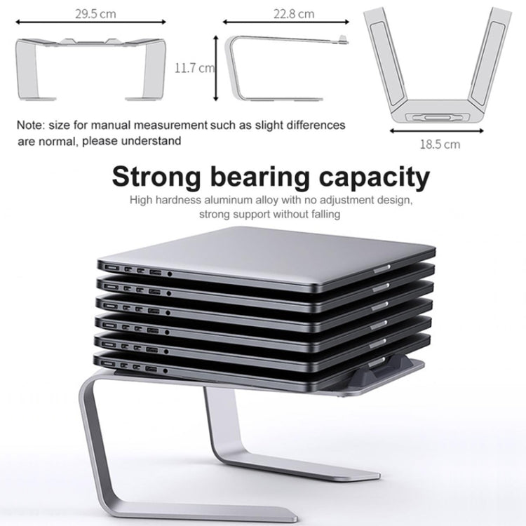 BONERUY P49 Aluminium Alloy Heat-Dissipating Notebook Holder Storage Heightened Holder(Silver)