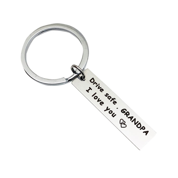 10 PCS C1010 Drive Safe Stainless Steel Tag Keychain 10x40mm(Grand Pa) - Key Rings by PMC TechLife | Online Shopping South Africa | PMC TechLife | Buy Now Pay Later Mobicred