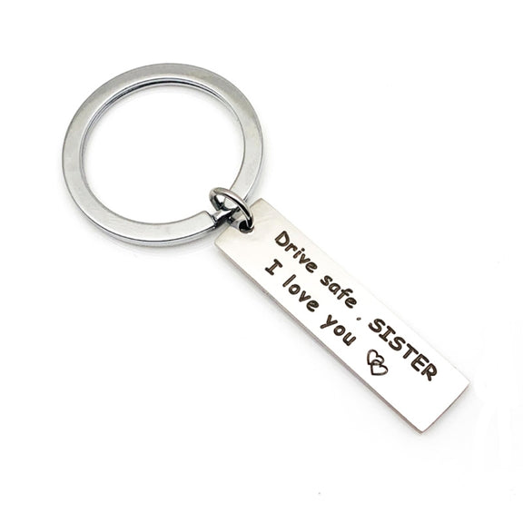 10 PCS C1010 Drive Safe Stainless Steel Tag Keychain 10x40mm(Sister)