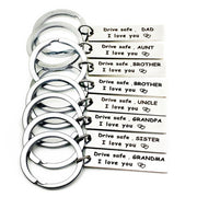 10 PCS C1010 Drive Safe Stainless Steel Tag Keychain 10x40mm(Sister)