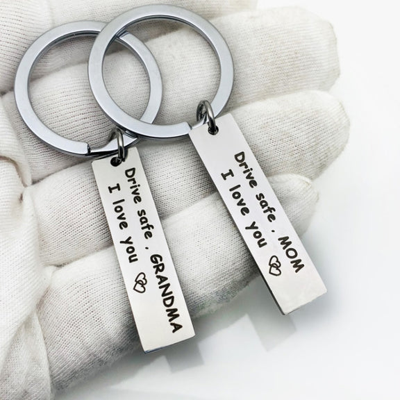 10 PCS C1010 Drive Safe Stainless Steel Tag Keychain 10x40mm(Sister)