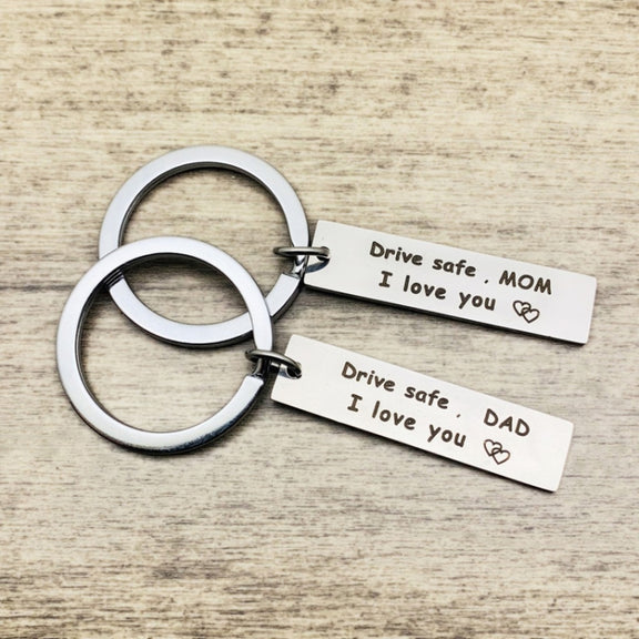 10 PCS C1010 Drive Safe Stainless Steel Tag Keychain 10x40mm(Aunt)