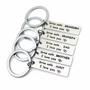 10 PCS C1010 Drive Safe Stainless Steel Tag Keychain 10x40mm(Mom)