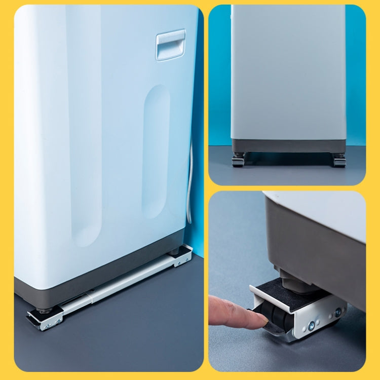 2 PCS Washing Machine Stand Movable Adjustable Refrigerator Base(White)