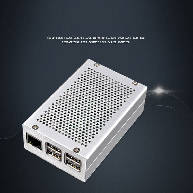 Aluminum Alloy Shell Grid Cooling Box For Raspberry Pi 3 Model B Pi 2/B + Silver - Raspberry Pi Accessories by PMC TechLife | Online Shopping South Africa | PMC TechLife | Buy Now Pay Later Mobicred