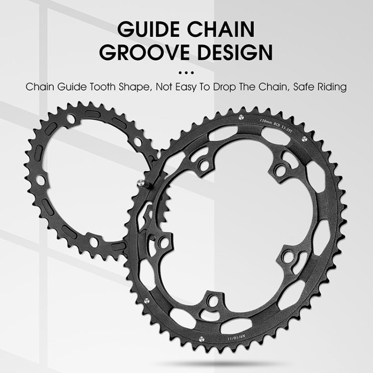 WEST BIKING YP0719274 53-39T Road Bike Crank Racing Double Disc(Black)