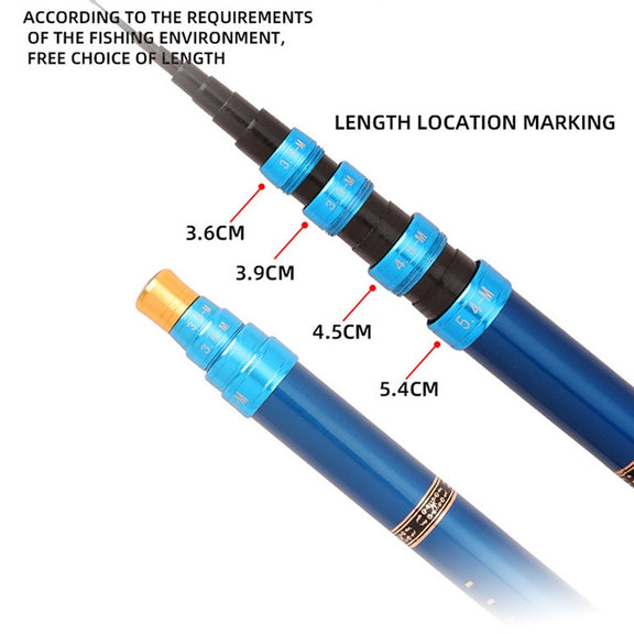 Carbon Short Section Fishing Rod Short Section Positioning Handle Rod, Length: 3.6m(Blue)