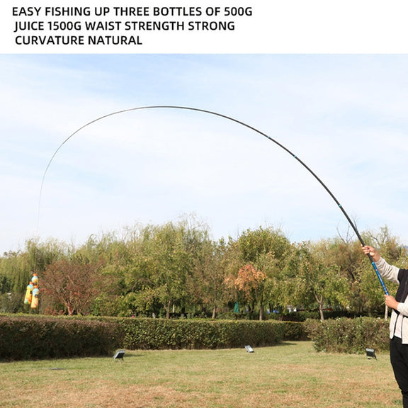 Carbon Short Section Fishing Rod Short Section Positioning Handle Rod, Length: 3.6m(Yellow)